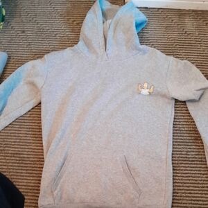Gray Hoodie with Cartoon Logo